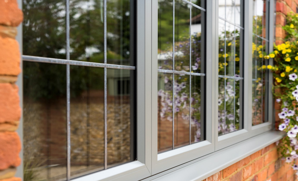 olive green window frames
